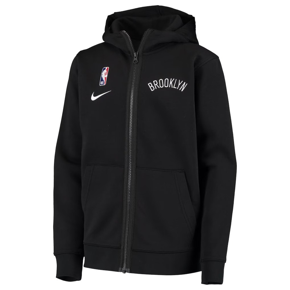 Nike Boys Brooklyn Nets NBA Showtime Full Zip Hoodie Black Medium 10-12 Dri-FIT - Picture 16 of 16